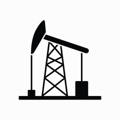 Oil drilling machine vector icon and symbol design on a white background
