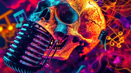 A Dazzling Fusion of Music and Iconic Symbolism with Vibrant Colors