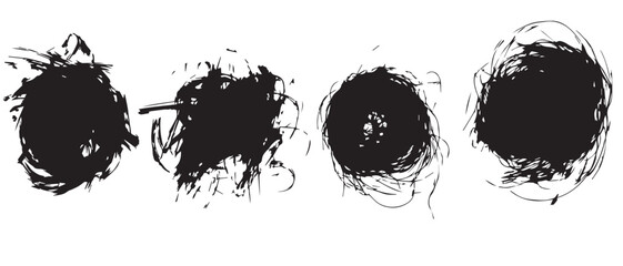 Black Brush Stroke Vector Elements for Creative Design