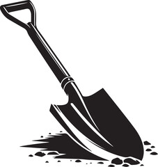shovel silhouette vector