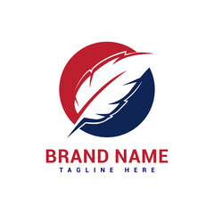 Obraz premium Feather logo for notaris logo design vector illustration idea