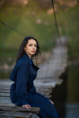 Beautiful Woman long brunette hair. Spa model Girl with Perfect Fresh Clean Skin. Beauty black eyes.