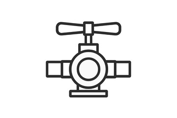 Vector illustration of a water valve icon designed for plumbing related projects and applications commonly found in homes and industries