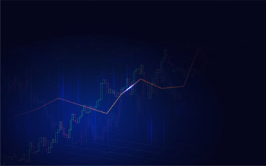 Stock market or forex trading graph in graphic design concept.