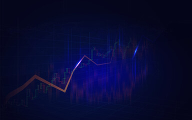 Stock market or forex trading graph in graphic design concept.