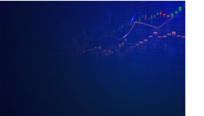 Stock market or forex trading graph in graphic design concept.