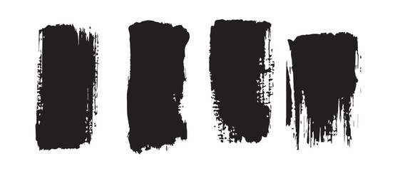 Black Brush Stroke Vector Elements for Creative Design