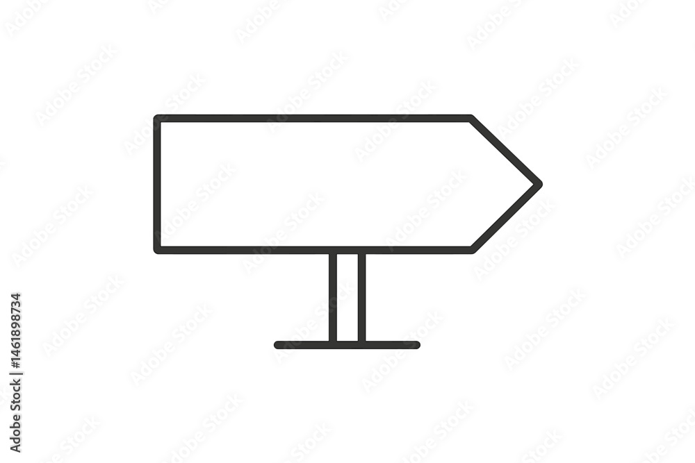 Poster vector illustration of a blank directional sign pointing right for use in navigation and signage des
