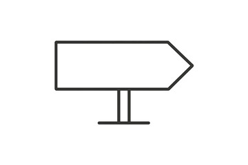 Vector illustration of a blank directional sign pointing right for use in navigation and signage design projects in various contexts