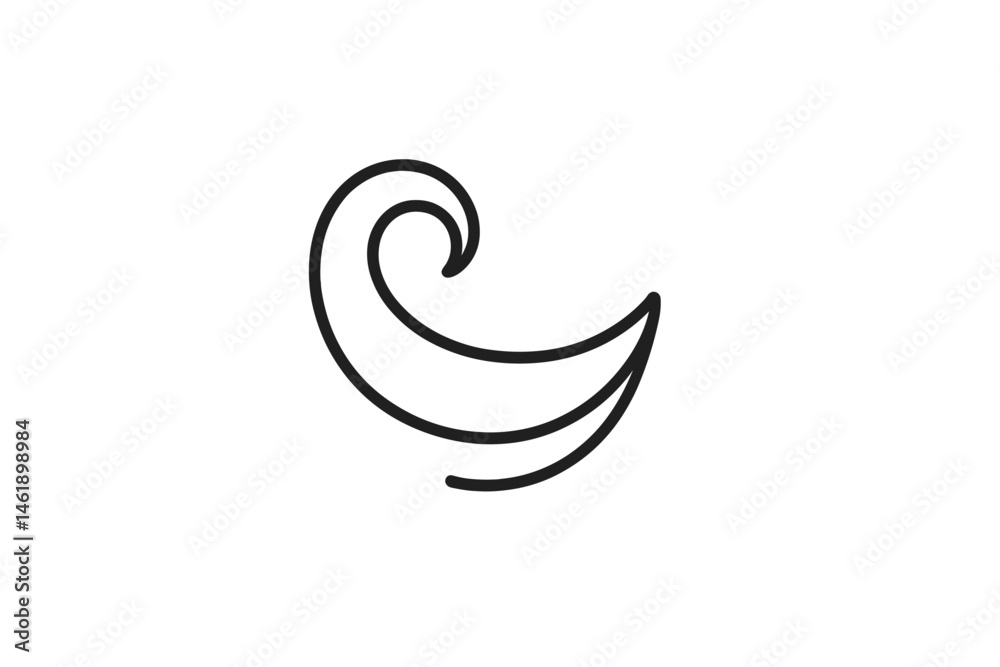 Poster vector illustration of a stylized wave icon with a dynamic shape suitable for various design project