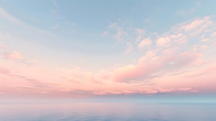 Obraz premium Sky at Dawn: A tranquil dawn sky with soft pastel colors and the first light of day breaking over the horizon. 