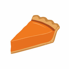 A single slice with orange filling and a crusty edge on a white backdrop