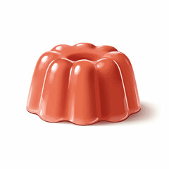Gelatinous dessert shown in a layered rendering of shades of red and white