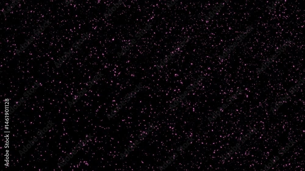 Sticker loop glow flickering stars particles falling down animation on black abstract background. animation 