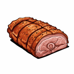 Crispy, sliced meat with a rich brown color and appetizing texture