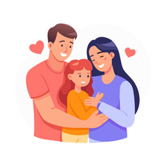 Fototapeta premium Family embracing in a warm and loving moment at home during a joyful afternoon