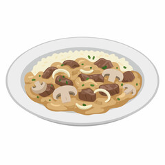 Beef Stroganoff Over Rice