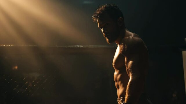 4K Footage of MMA Fighter in Action Inside the Ring | Mixed Martial Arts Combat Scene | Cage Fight Intensity