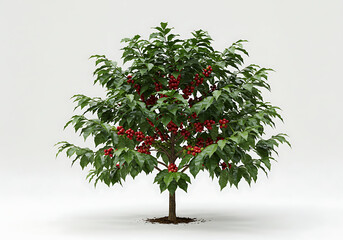 Lush Coffee Plant 3D Render: High-Resolution Image for Design Projects