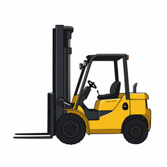 Partially visible gray forklift with a black frame and dual lights