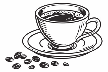 coffee cup sihouette black vector