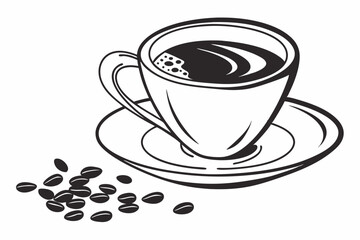 coffee cup sihouette black vector