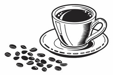 coffee cup sihouette black vector