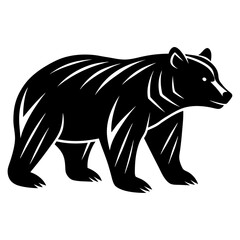 Fototapeta premium Minimalist American Black Bear Silhouette Vector for Logo and Branding 