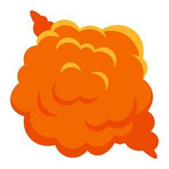 Orange explosion expanding with yellow flames creating a vibrant blast, perfect for illustrating destruction, power, or impact in a dynamic and energetic way