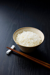 茶碗に盛られた白米　Japanese rice