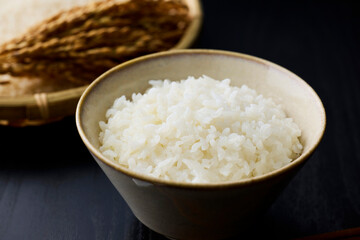 茶碗に盛られた白米　Japanese rice