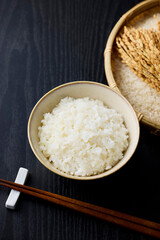 茶碗に盛られた白米　Japanese rice