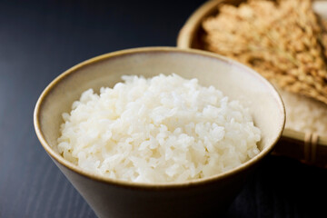 茶碗に盛られた白米　Japanese rice