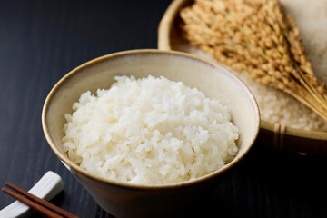 茶碗に盛られた白米　Japanese rice