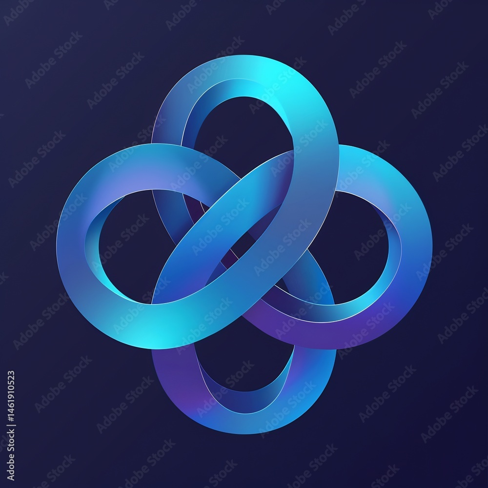 Poster entwined loops: an abstract representation of connection and continuous flow