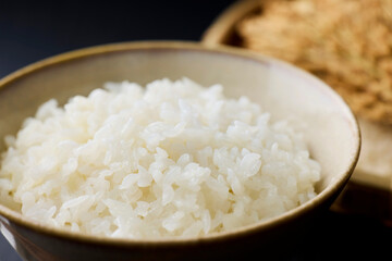 茶碗に盛られた白米　Japanese rice