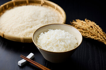 茶碗に盛られた白米　Japanese rice