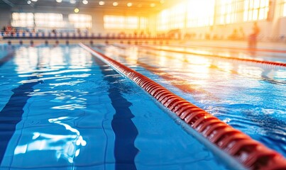 Obraz premium Indoor swimming pool, lanes and water