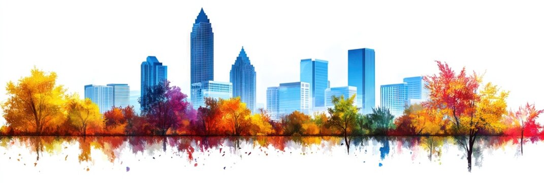 2d vector charlotte north carolina downtown skyline 