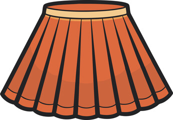 A stylish vector art illustration featuring a fashionable pleated skirt, showcasing elegant folds, clean lines, and modern, minimalist design aesthetics.