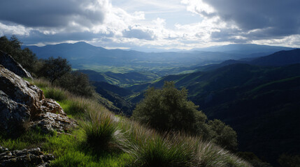 Obraz premium Scenic sentiment of sierra morena natural green march 5.