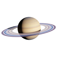 Majestic rendering of a banded gas giant planet with prominent ring system