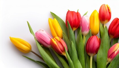 Obraz premium bouquet of tulips on white