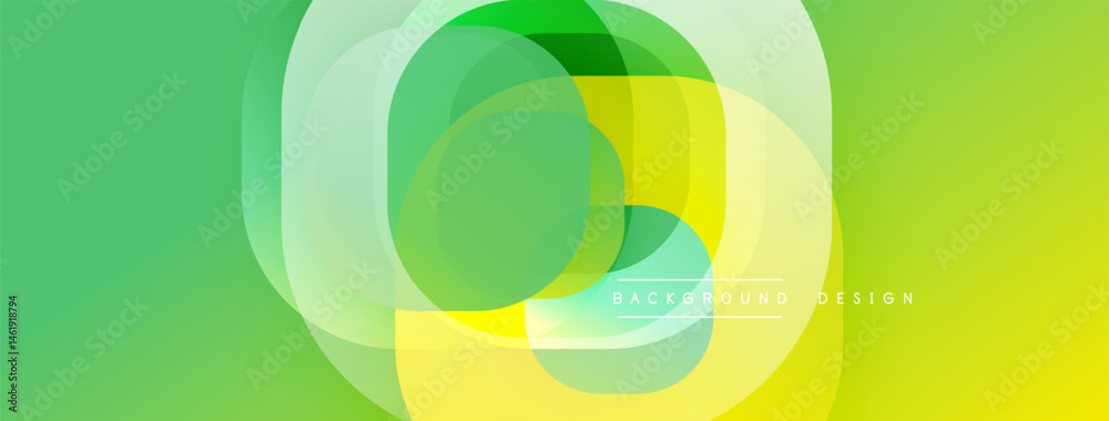 Aufkleber Abstract green yellow layers create dynamic visual effect. Smooth gradients suggest movement, modern design aesthetic.
