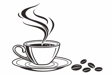 coffee sihouette black vector