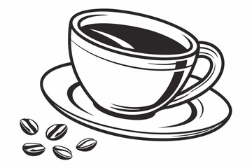coffee sihouette black vector