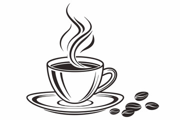 coffee sihouette black vector