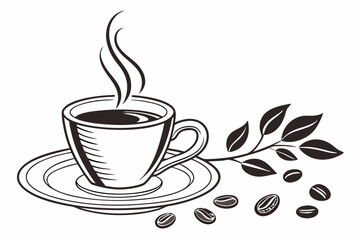 coffee sihouette black vector