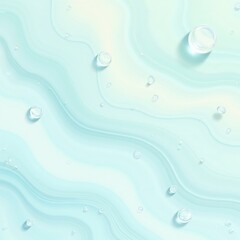 Abstract pastel blue background with water droplets and wavy texture
