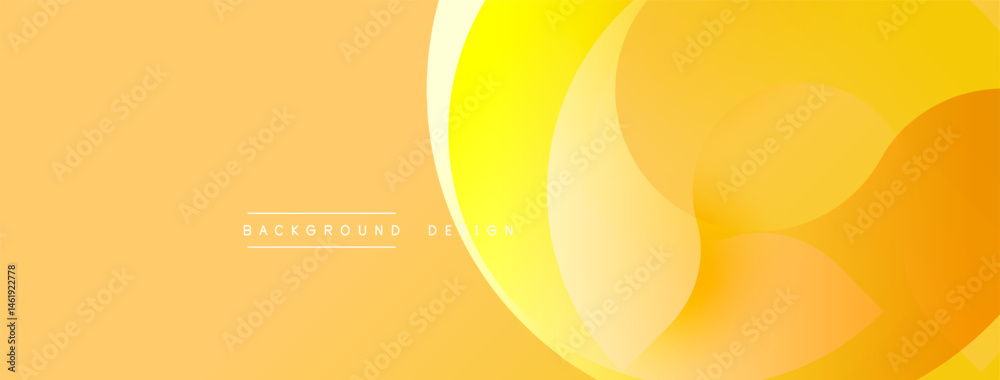 Fototapete Abstract yellow gradient background. Overlapping shapes create dynamic visual effect. Minimalist design suitable for digital projects.